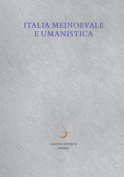 Cover: Italia medioevale e umanistica - 0391-7495